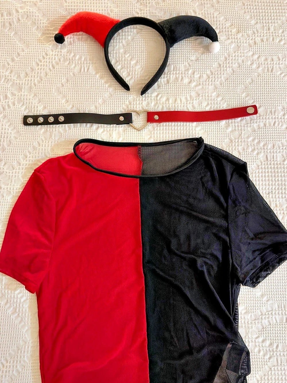 Harley Quinn costume accessories Red & Black Color